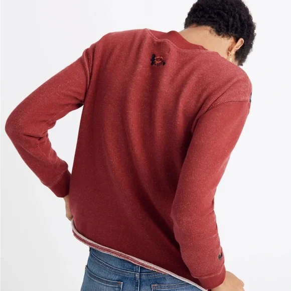 MADWELL mile(s) Embroidered Floral Cutoff Sweatshirt - Picture 2 of 5